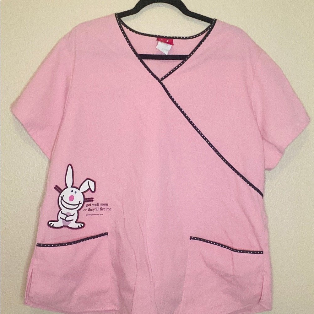 Vintage happy bunny scrub top!